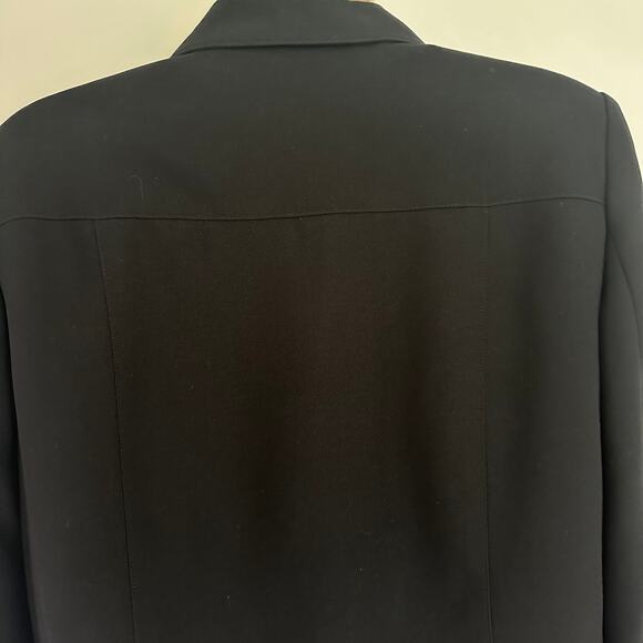 David Warren Blazer Jacket Gold Button Collared V Black Women's 6 Career Office - Picture 5 of 11